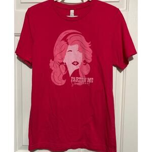 Canvas Women's Pink Dolly Parton 'Parton Me Sweetheart' Short Sleeve Tee Size M‎